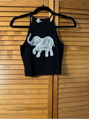 La Hearts Cropped Halter Tank Top
